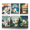 Timeless Cities - 6 Mini Paintings