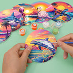 Tropical Sea Life Paint by Numbers Coasters