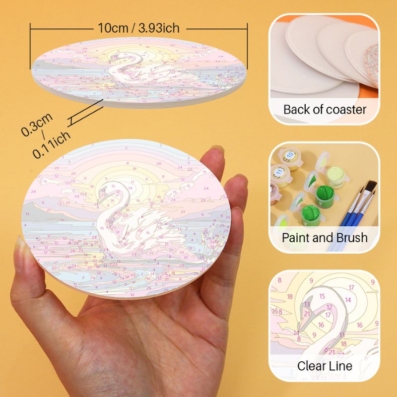Tropical Sea Life Paint by Numbers Coasters