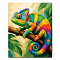 Tropical Rainbow Chameleon Paint by Numbers