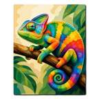 Tropical Rainbow Chameleon Paint by Numbers