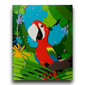 Tropical Red Parrot, Kids Paint by Numbers