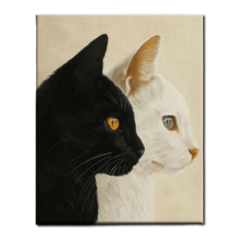 Twin Cats in Contrast Paint by Numbers