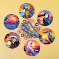 Vibrant Birdlife Paint by Numbers Coasters