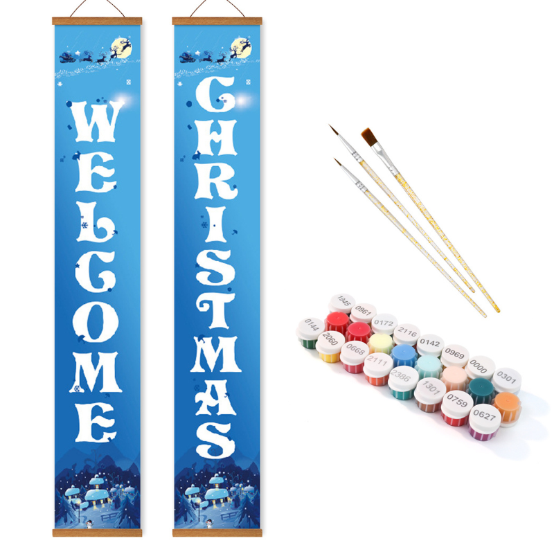 Welcome Christmas Hanging Scroll Paint by Numbers Kit
