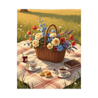 Wildflower Picnic Basket Paint by Numbers