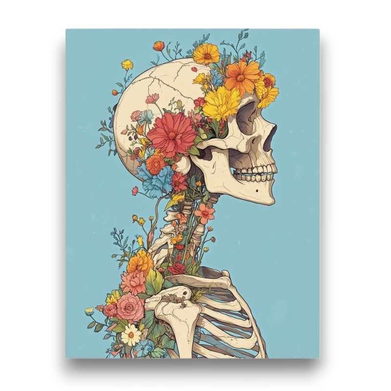 Wildflower Skeleton Paint by Numbers