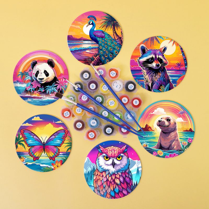 Wildlife Wonders Paint by Numbers Coasters