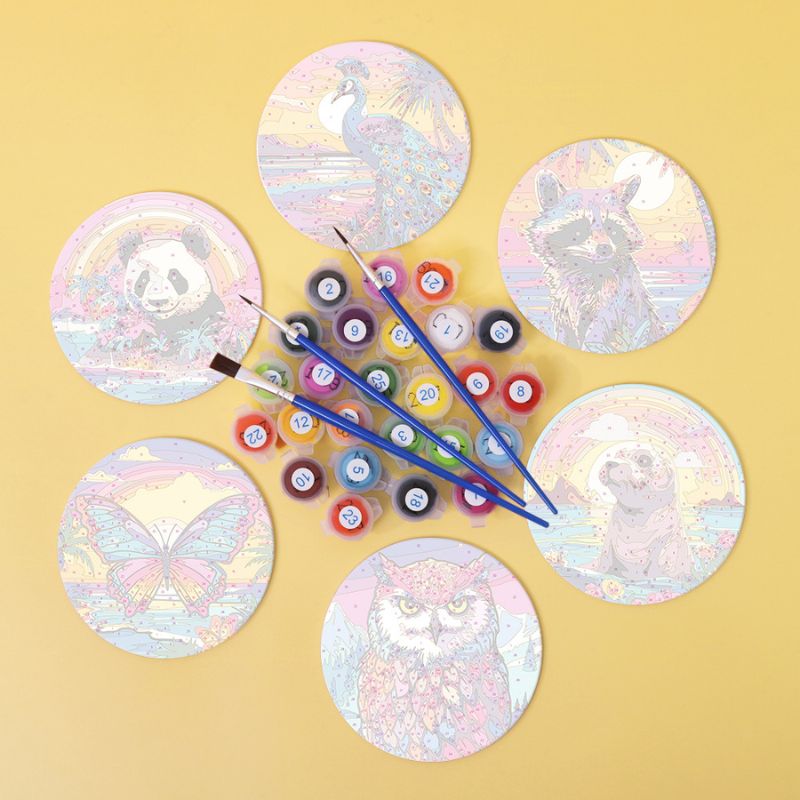 Wildlife Wonders Paint by Numbers Coasters