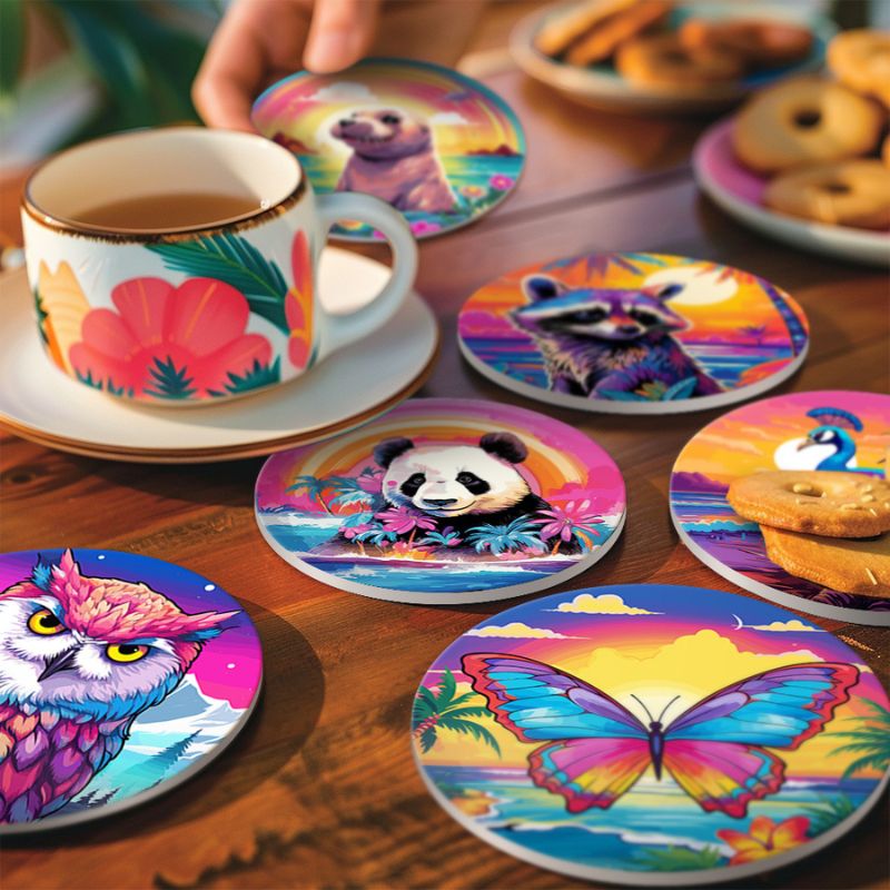Wildlife Wonders Paint by Numbers Coasters