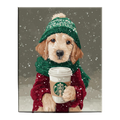 Winter Coffee Puppy Paint by Numbers