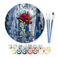 Winter Rose Paint by Numbers Clock Kit