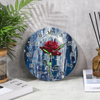 Winter Rose Paint by Numbers Clock Kit