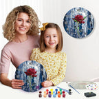Winter Rose Paint by Numbers Clock Kit