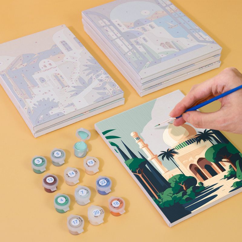 World Architecture Mini Paint by Numbers