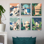 World Architecture Mini Paint by Numbers
